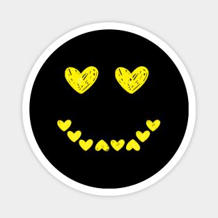 Smiling face heart yellow Magnet